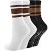 BISOUSOX Calzini Antiscivolo Pilates Donna 4 Pairs Calze Yoga Taglia 36-40 Sportivi Atletic Calzini Regalo per Donna Incinta