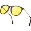 Perkanion Occhiali da Sole da Donna Polarizzati Vintage Occhio di Gatto Rotondi Retrò UV400 Protezione Alla Moda Occhiali da Sole