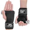 JASTOO Fasce per allenamento della forza,Cinghie Sollevamento Pesi,Fasce per Powerlifting pelle di bovino,Accessori Palestra,Polsiere Palestra Wrist Wraps Supporto per Allenamento, Powerlifting,Fitness,nero