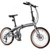 EVERCROSS EM1 Bici Pieghevole per Adulti e Ragazzi dai 12 Anni - Ruote 20", 7 Velocità, Doppi Freni a Disco, Telaio in Alluminio Leggero, Peso 12,7 kg, 99% Pre-montata, Adatta ad Altezze 150-185 cm
