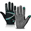 WESTWOOD FOX Guanti da ciclismo a dita intere, imbottiti, antiscivolo, touchscreen, ammortizzanti, per mountain bike da strada, MTB, corsa su strada, ciclismo e sportivi, per uomo e donna (AQUA, M)