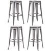 Duhome Sgabello Bar Industriale Esterno, Set di 4 Sgabelli Bar Alto in Metallo, Impilabile Sgabelli da Pranzo, Scandinavian Sgabello Alta per Cucina, Pranzo, Pub, Moderni (Primario, 76cm-4PCS)