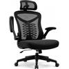 Magic Life Sedia da ufficio Bracciolo ribaltabile a 90° Sedia ergonomica per computer Supporto lombare Regolabile in altezza Dondolo girevole a 360