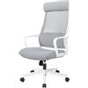 MELOKEA Sedia da Ufficio Ergonomica Direzionale con Schienale Alto in Rete Ultra Traspirante, Supporto Lombare Ortopedico a S EN1335, Poggiatesta 6cm Regolabile, Sedia da Gioco, 150kg, Grigio