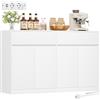BEWISHOME Credenza Cucina, Credenza Soggiorno, Presa con Elettrica Bianco