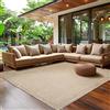 SIMPEX Tappeto Indoor Outdoor 280x370 cm beige tinta unita lavabile impermeabile tessitura piatta per grandi ambienti terrazza giardino soggiorno cucina
