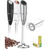 SIMPLETASTE Frullino Montalatte Schiumatore Cappuccinatore per Latte Schiumalatte, Cappuccino, Grigio, Batterie Incluse