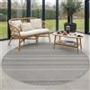 Carpettex Tappeto Outdoor Rotondo 120 cm Grigio, Resistente alle Intemperie e ai Raggi UV, Tappeto Balcone Terrazza Giardino Indoor Outdoor, Design Skandi Boho robusto