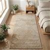 Carpetsale24 Tappeto Runner 80x150 cm Beige, Pelo Corto con Effetto 3D Alto-Basso, Stile Boho Scandinavo, per Soggiorno, Camera o Esterni Terrazza Balcone