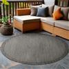 Carpetsale24 Tappeto da Esterno Impermeabile 120 cm Rotondo Nero - Tappeto Resistente alle Intemperie e Lavabile in Lavatrice - Tappeto per Terrazza, Balcone, Campeggio, Giardino