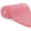 Poligono Tappeto Bagno in Microfibra, Tappeto Pelo Lungo 40x60 cm, Tappetini per WC, Morbido, Antiscivolo,Rosa