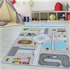Teppium Tappeto per bambini con design stradale, lavabile, morbido, antiscivolo, per apprendimento e gioco, ideale per ragazzi e ragazze Misurare: 140 x 200 cm Colore: Grigio-2