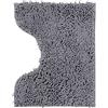 Poligono Tappeto Bagno Microfibra, Tappeto Pelo,Tappetini per Water Forma U 40X50 cm, Morbido, Antiscivolo,GRIGIO SCURO
