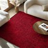 SIMPEX Tappeto in Cotone Rosso 200x290 cm Lavabile Stile Boho Vintage Kelim Pelo Corto Antiscivolo Morbido Tinta Unita Mélange per Soggiorno Camera Studio Cucina
