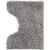 Poligono Tappeto Bagno Microfibra, Tappeto Pelo,Tappetini per Water Forma U 40X50 cm, Morbido, Antiscivolo,GRIGIO