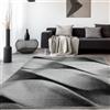 SIMPEX Tappeto Runner 80x300 cm Nero, Design Moderno Astratto a Onde, Pelo Corto per Soggiorno, Camera, Sala da Pranzo, Cucina o Ingresso, Lavabile
