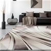 SIMPEX Tappeto Runner 80x300 cm Marrone, Design Moderno Astratto a Onde, Pelo Corto per Soggiorno, Camera, Sala da Pranzo, Cucina o Ingresso, Lavabile