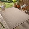 Teppium Tappeto da Esterno Beige 120x170 cm, Resistente agli Agenti Atmosferici & UV, Ideale per Cucina, Balcone, Terrazza, Soggiorno e Sala da Pranzo, Design a tinta unita con bordo