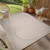 Teppium Tappeto da Esterno Beige 120x170 cm, Resistente agli Agenti Atmosferici & UV, Ideale per Cucina, Balcone, Terrazza, Soggiorno e Sala da Pranzo, Design Boho Scandinavo