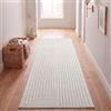 SIMPEX Tappeto Runner 80x250 cm Crema, Pelo Corto con Effetto 3D Alto-Basso, Motivo Boho Scandinavo, per Soggiorno, Camera o Balcone