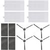 DianSung Accessori Filtro HEPA + spazzola laterale per Lefant M2/M2S Pro/M2 Plus/M2S/M2 Pro robot aspirapolvere Ricambio, 4 filtri HEPA + 4 spazzole laterali