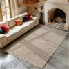 Carpetsale24 Tappeto da Soggiorno 160x230 cm Beige Scandi Boho Motivo a Quadri Effetto Alto-Basso Morbido Shaggy Pelo Lungo Soffice Robusto Facile da Pulire Moderno per Tavolino