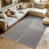 SIMPEX Tappeto da Soggiorno 160x230 cm Grigio Pelo Alto Design Scandi Boho Effetto Alto-Basso Morbido Shaggy Pelo Lungo Soffice Robusto Facile da Pulire Moderno per Tavolino