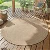 SIMPEX Tappeto Outdoor Rotondo 80 cm Beige Resistente alle Intemperie UV Facile da Pulire Tinta Unita con Bordo per Balcone Cucina Interno Esterno
