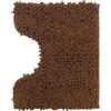 Poligono Tappeto Bagno Microfibra, Tappeto Pelo,Tappetini per Water Forma U 40X50 cm, Morbido, Antiscivolo,MARRONE