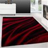 Teppium Tappeto per Soggiorno 200x300 (200x290 cm), Rosso, Design Astratto a Onde - Tappeto a Pelo Corto Morbido e Facile da Pulire, Lavabile, Ideale per Cucina, Camera da Letto e Sala da Pranzo
