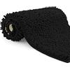 Poligono Tappeto Bagno in Microfibra, Tappeto Pelo Lungo 50x80 cm, Tappetini per WC, Morbido, Antiscivolo,Nero