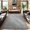 SIMPEX Tappeto 160x230 cm Grigio, Pelo Corto con Effetto 3D Alto-Basso, Stile Boho Scandinavo, per Soggiorno, Camera, Cucina o Balcone