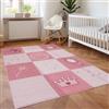 SIMPEX Tappeto Bambini Rosa 120x170 cm Design Principessa Moderno Antiscivolo Lavabile Facile Cura Morbido Antiallergico Cameretta Bambina