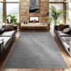 SIMPEX Tappeto 160x230 cm Grigio, Pelo Corto con Effetto 3D Alto-Basso, Stile Boho Scandinavo, per Soggiorno, Camera, Cucina o Balcone