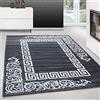 Teppium Moderno Tappeto per Soggiorno 160x230 cm, Bianco e Grigio, Design a Meandro - Tappeto a Pelo Corto Morbido e Facile da Pulire, Lavabile, Ideale per Cucina, Camera da Letto e Sala da Pranzo