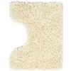 Poligono Tappeto Bagno Microfibra, Tappeto Pelo,Tappetini per Water Forma U 40X50 cm, Morbido, Antiscivolo,BEIGE