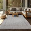 SIMPEX Tappeto Outdoor 60x100 cm Argento Design Bordura Tessuto Piatto Resistente alle Intemperie Lavabile per Balcone Cucina Ingresso