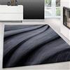 Teppium Moderno Tappeto per Soggiorno 80x300 cm, Nero, Design astratto a onde - Tappeto a Pelo Corto Extra Morbido e Facile da Pulire, Lavabile, Ideale per Cucina, Camera da Letto e Sala da Pranzo
