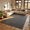 SIMPEX Tappeto Lavabile 200x290 cm Grigio Moderno Tinta Unita Pelo Corto Morbido Antiscivolo Lavabile in Lavatrice per Soggiorno Camera Sala da Pranzo