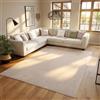 SIMPEX Tappeto Lavabile 200x290 cm Crema Moderno Tinta Unita Pelo Corto Morbido Antiscivolo Lavabile in Lavatrice per Soggiorno Camera Sala da Pranzo