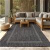 SIMPEX Tappeto Outdoor 60x100 cm Nero Design Bordura Tessuto Piatto Resistente alle Intemperie Lavabile per Balcone Cucina Ingresso