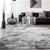 SIMPEX Tappeto Runner 80x300 cm Nero, Design Moderno Effetto Muro in Pietra a Quadri, Pelo Corto per Soggiorno, Camera, Sala da Pranzo, Cucina o Ingresso, Lavabile