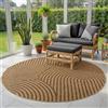 SIMPEX Tappeto Outdoor Rotondo 200 cm Resistente alle Intemperie Facile da Pulire Effetto Juta Naturale Design Scandinavo Boho per Giardino Terrazza Soggiorno Sala da Pranzo