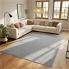 SIMPEX Tappeto Lavabile 200x290 cm Argento Moderno Tinta Unita Pelo Corto Morbido Antiscivolo Lavabile in Lavatrice per Soggiorno Camera Sala da Pranzo