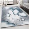 Teppium Tappeto per bambini con design orso, morbido e soffice per cameretta, sala giochi, camera dei bambini, a pelo corto, morbido, facile da pulire Misurare: 80 x 150 cm Colore: Blu-5