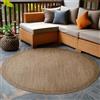 Carpetsale24 Tappeto da Esterno Impermeabile 120 cm Rotondo Marrone - Tappeto Resistente alle Intemperie e Lavabile in Lavatrice - Tappeto per Terrazza, Balcone, Campeggio, Giardino