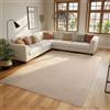 SIMPEX Tappeto Lavabile 160x230 cm Beige Moderno Tinta Unita Pelo Corto Morbido Antiscivolo Lavabile in Lavatrice per Soggiorno Camera Sala da Pranzo