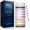 RUNBO 7 IN1 Strisce Reattive per Piscine,150 Strisce di Prova Chimica dell'Acqua Spa,Bromo Accurato, Alcalinità Totale,PH,Cloro Libero,Durezza Totale,Acido Cianurico e Cloro Totale