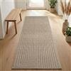 Carpetsale24 Tappeto Runner 80x250 cm Beige, Pelo Corto con Effetto 3D Alto-Basso, Motivo Boho Scandinavo, per Soggiorno, Camera o Balcone