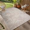 Teppium Tappeto da Esterno Beige 120x170 cm, Resistente agli Agenti Atmosferici & UV, Ideale per Cucina, Balcone, Terrazza, Soggiorno e Sala da Pranzo, Design di foglie di palma